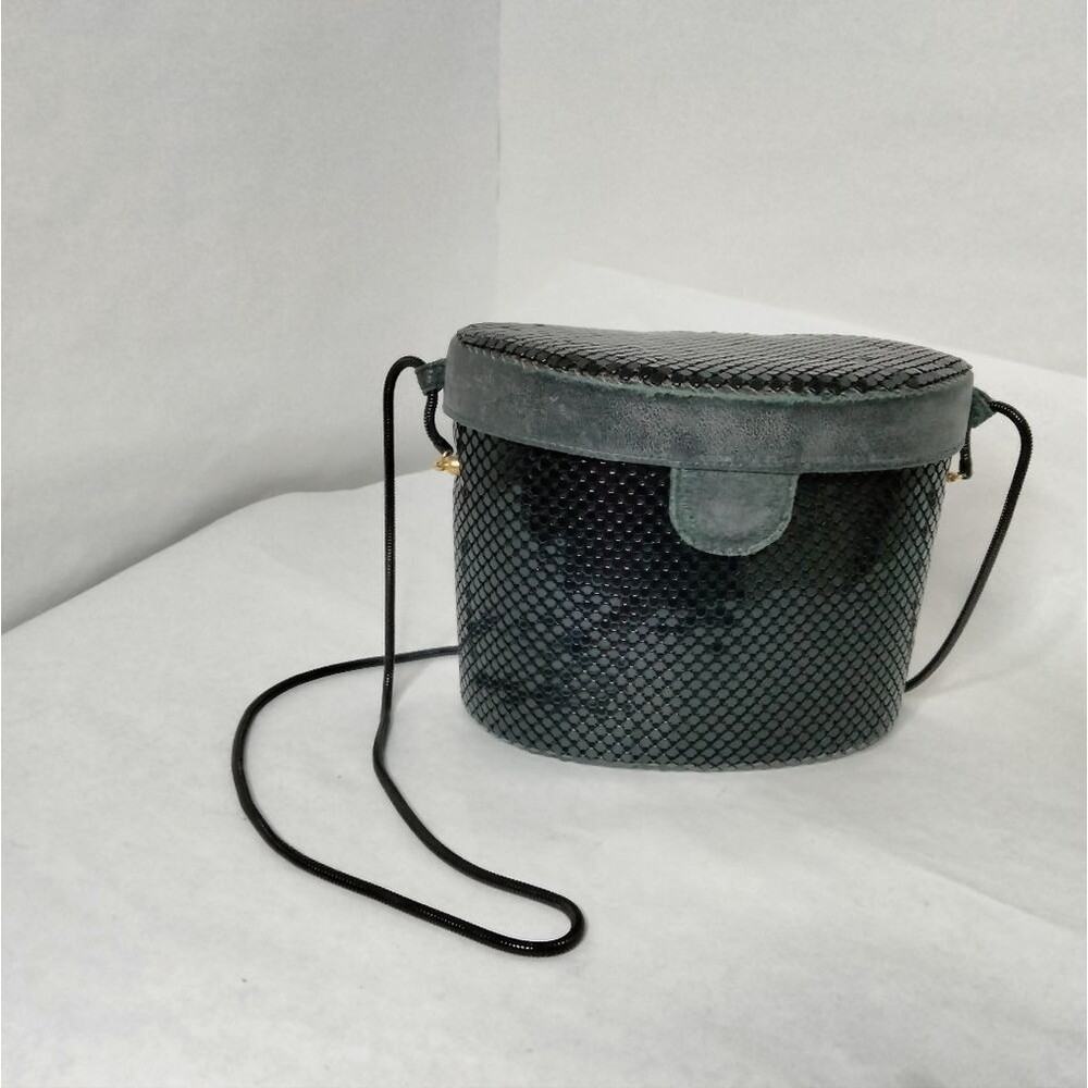 Vintage Lyrella Metal Mesh Black Bucket Bag Women's Purse